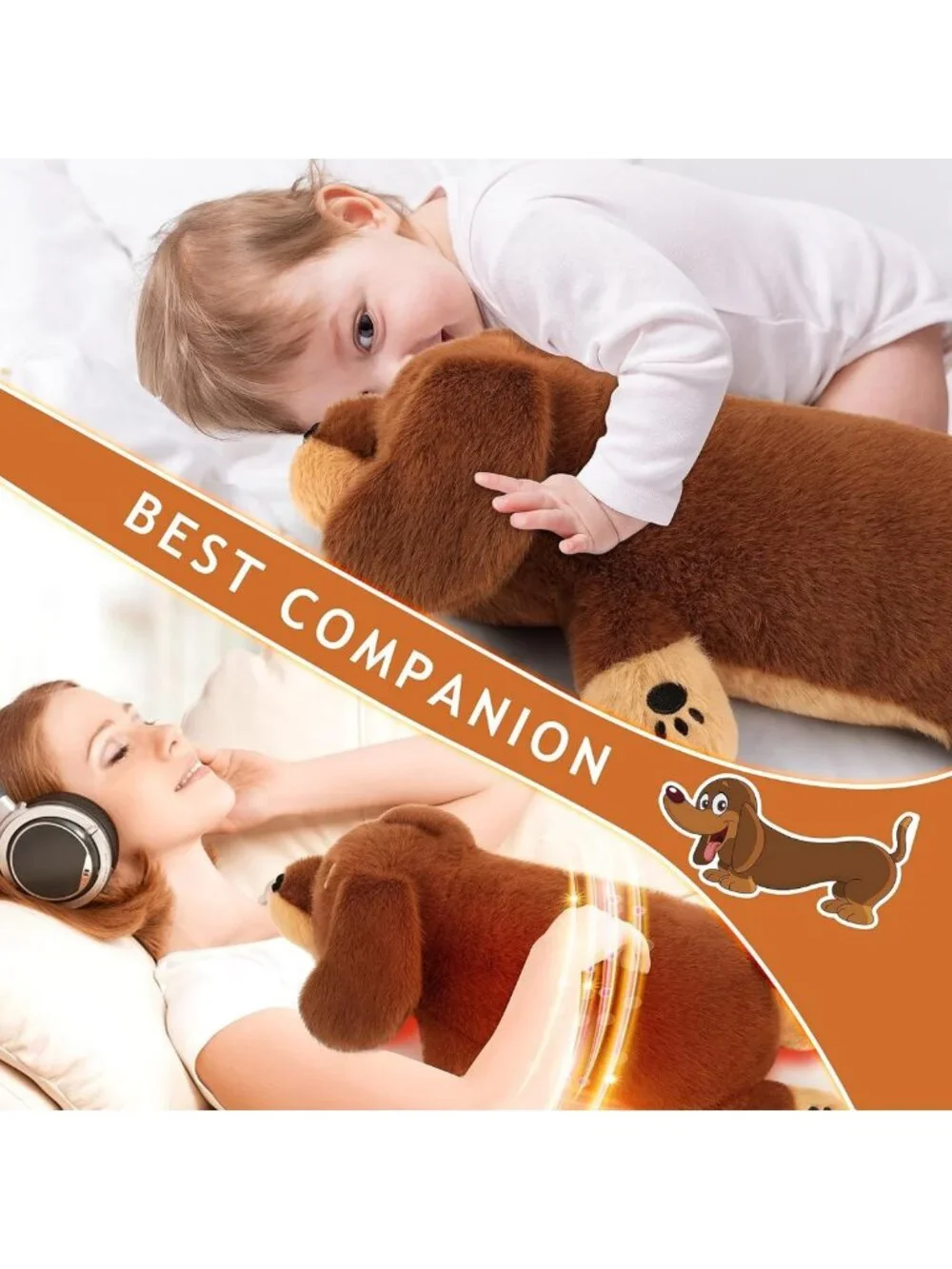 2lb Microwavable Dachshund Heating Pad for Cramps & Pain Relief - Gift for Kids